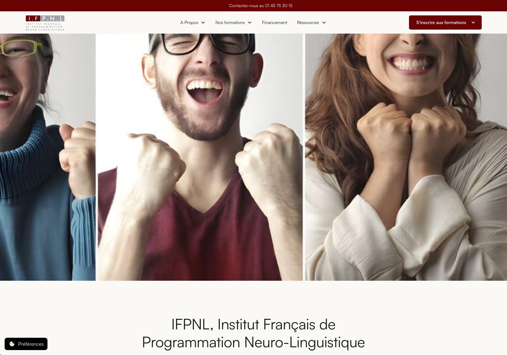 Aperçu du site Institut Français de Programmation Neuro-Linguistique