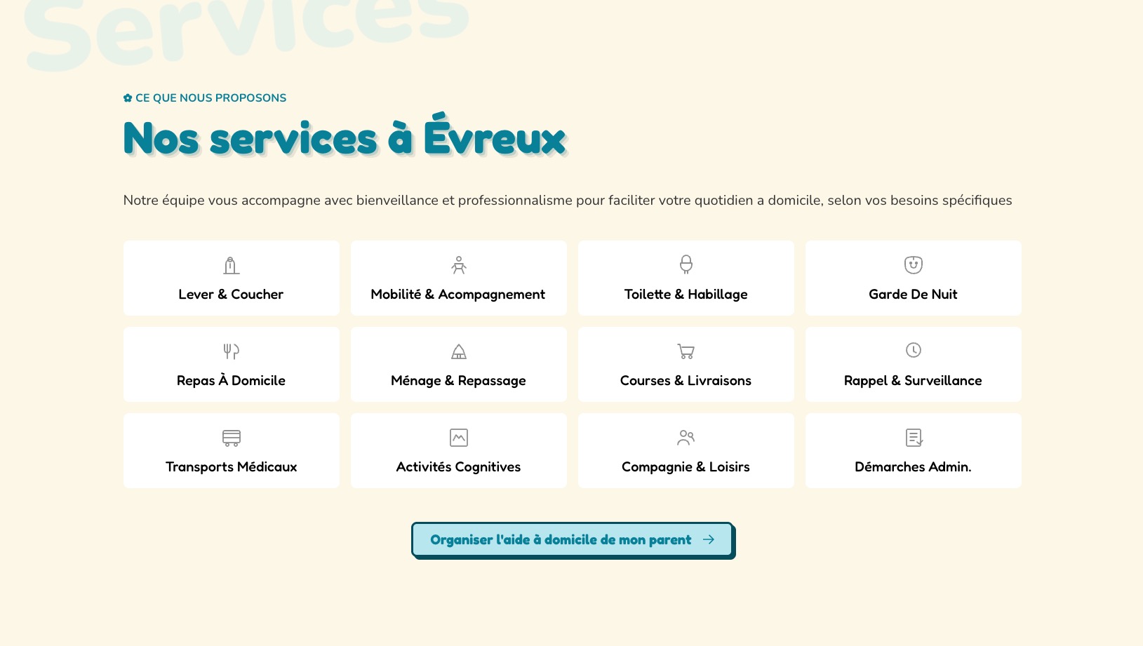 Landing localisée pour une ville (par exemple Évreux)