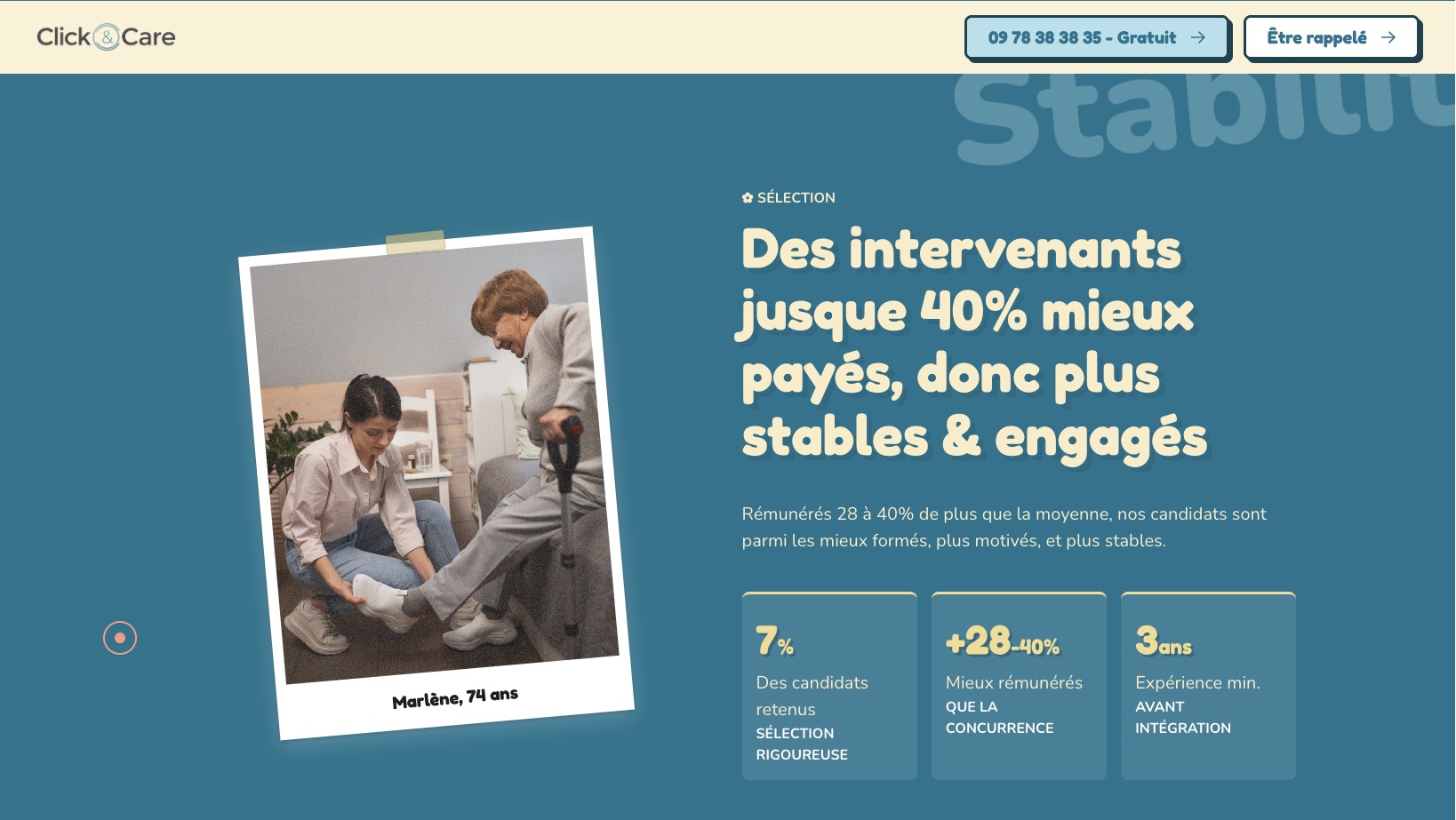 Exploration de styles UI pour ClickandCare, conçue avec assistance IA