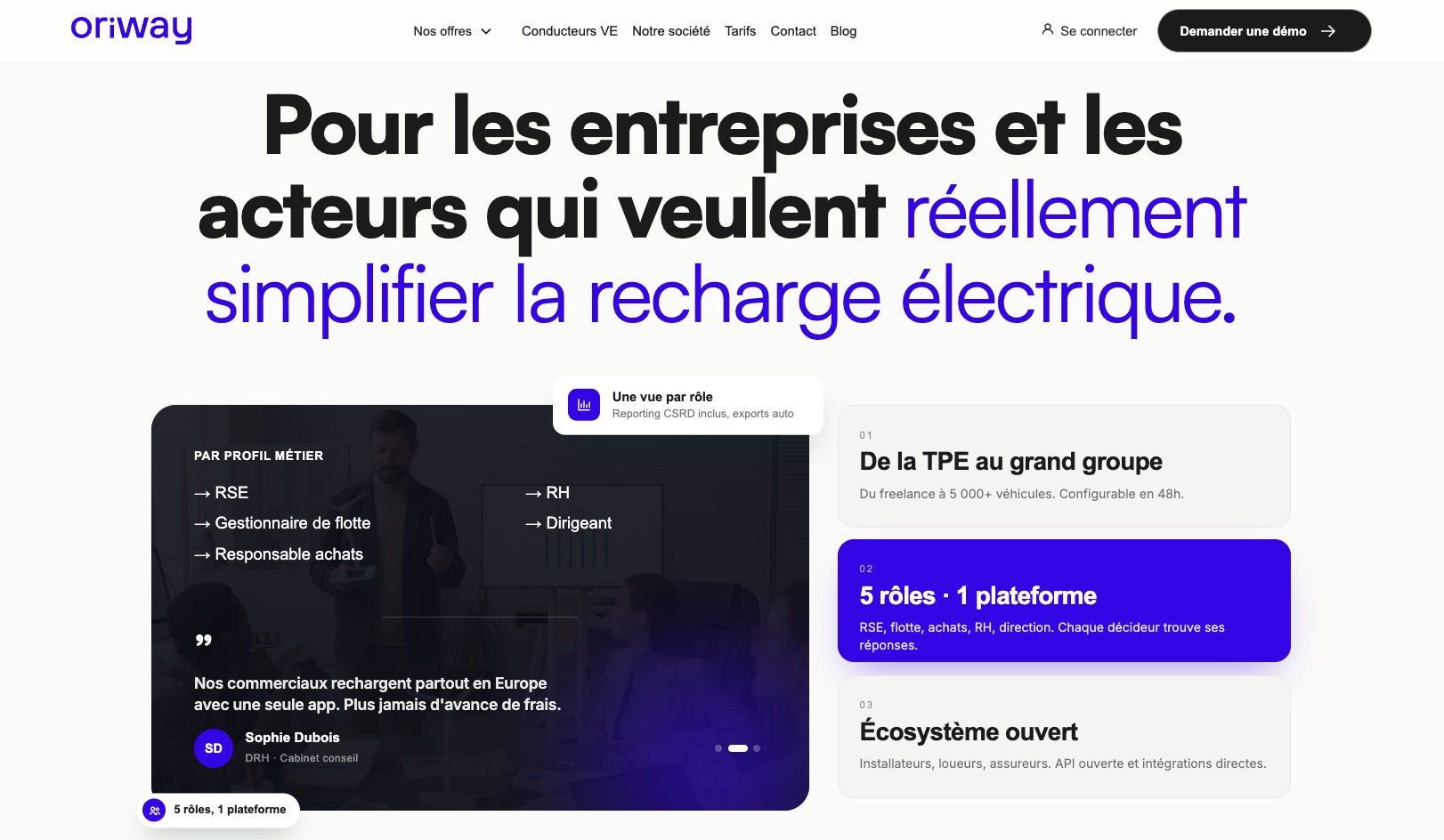 Nouvelle page d'accueil d'Oriway