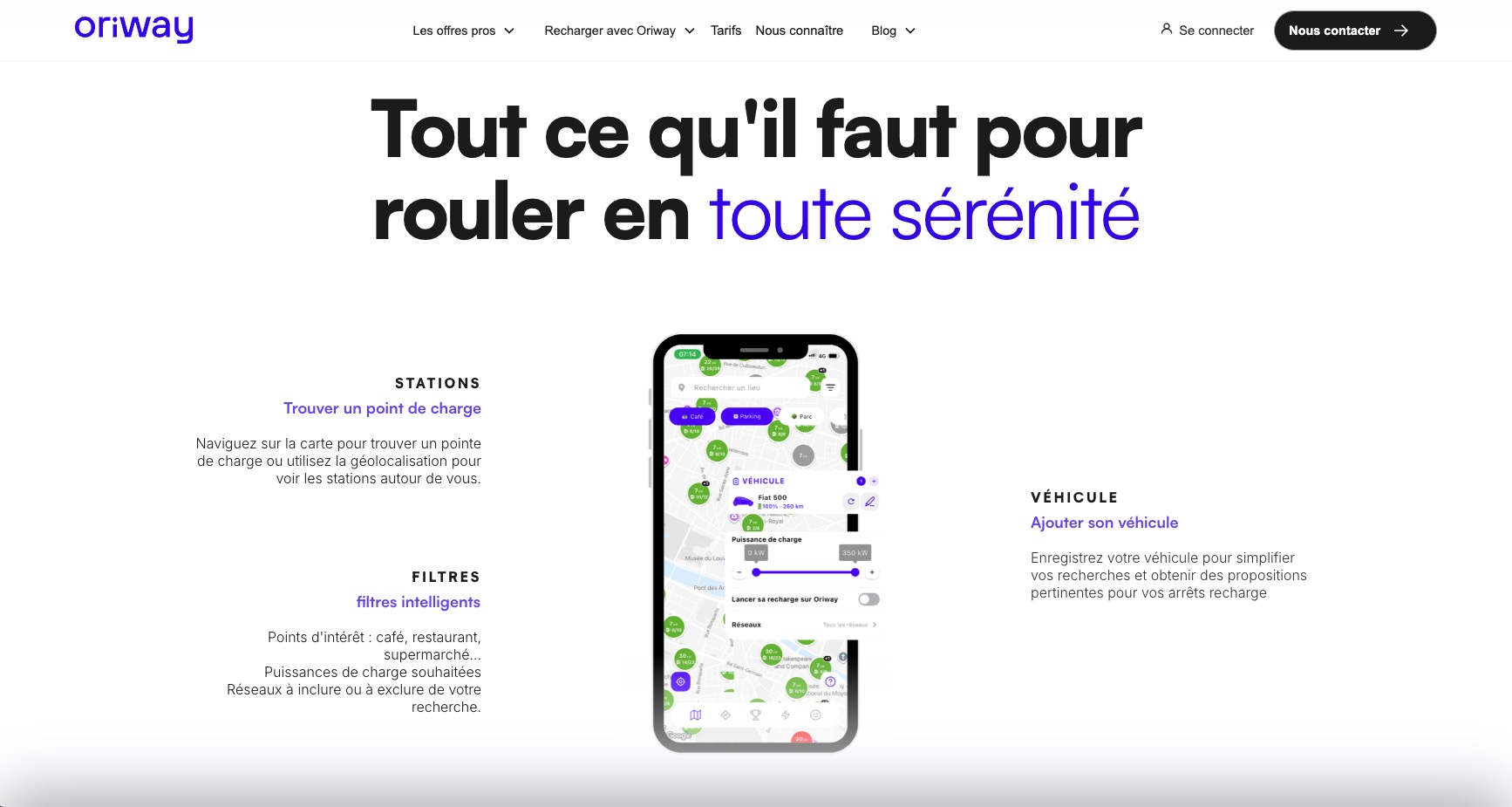 Aperçu des pages retravaillées et des nouvelles fonctionnalités du site Oriway